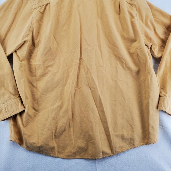 EDDIE BAUER Shirt Men's Casual Button Up Long Sleeve Solid Oxford Yellow 2XL - Picture 9 of 11